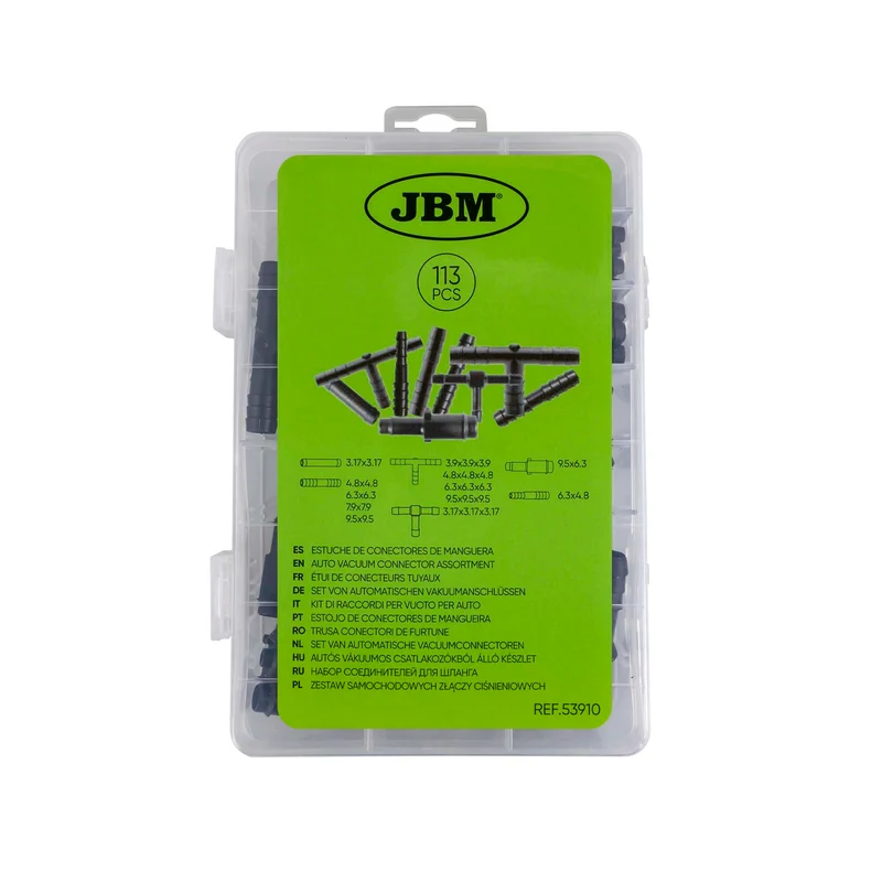 KIT DI 113 RACCORDI PER VUOTO PER AUTO 53910 JBM