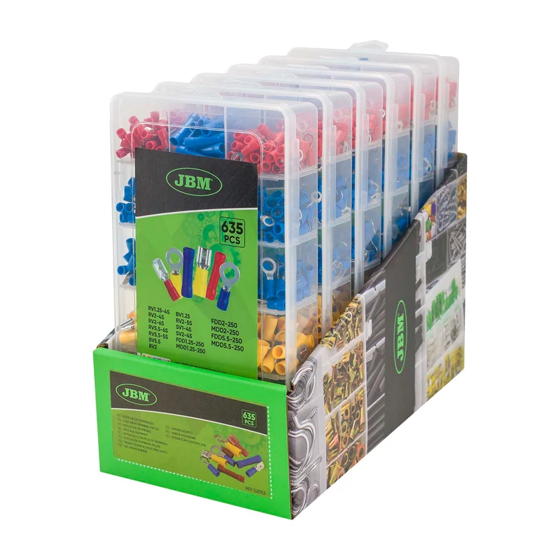 ASTUCCIO CON 635 PEZZI DI TERMINALI 52053 JBM
