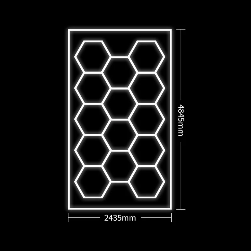 SET DI PLAFONIERE ESAGONALI A LED JBM 54805 2430x4835mm con supporto e telaio metallico e kit pendini SERIE619