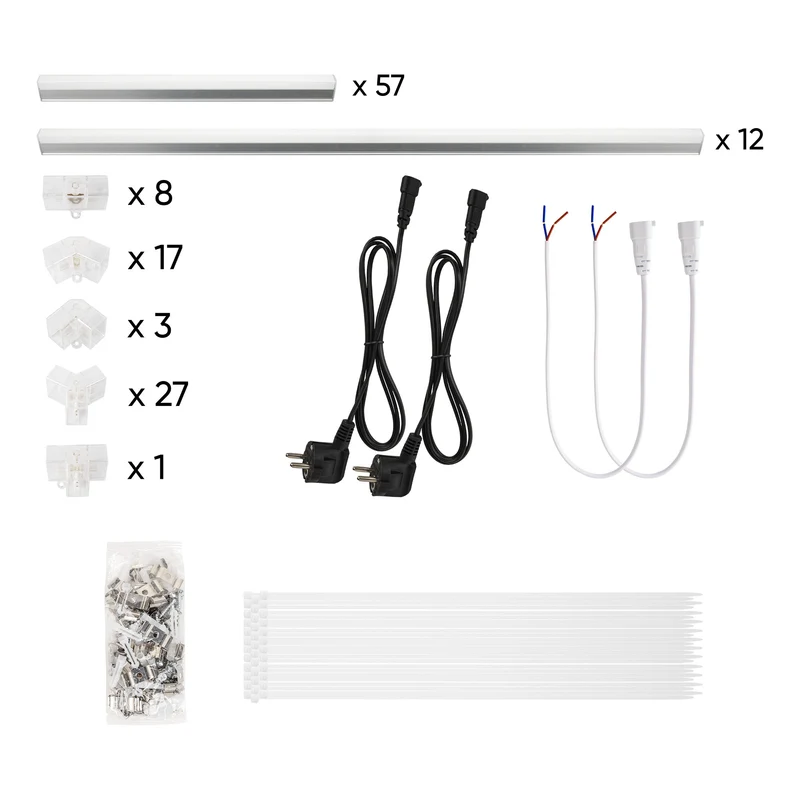 SET DI PLAFONIERE ESAGONALI A LED JBM 54805 2430x4835mm con supporto e telaio metallico e kit pendini SERIE619