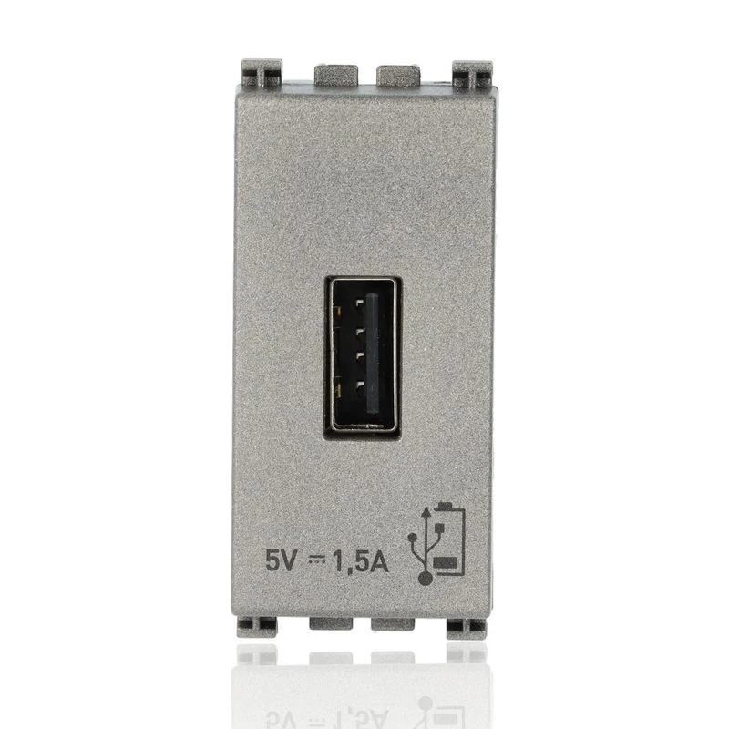 VIMAR 19292.M - Unità alimentazione USB 5V1,5A 1 modulo, Arkè Metal