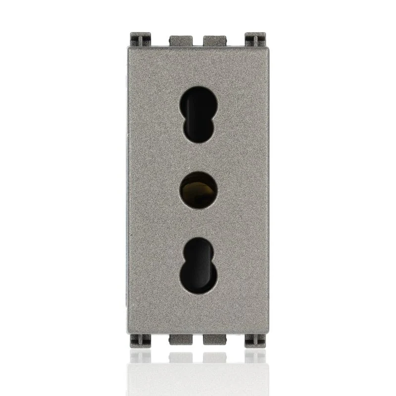 VIMAR 19203.M - Presa bipasso 2P+T 16A P17/11 Metal (Arkè)