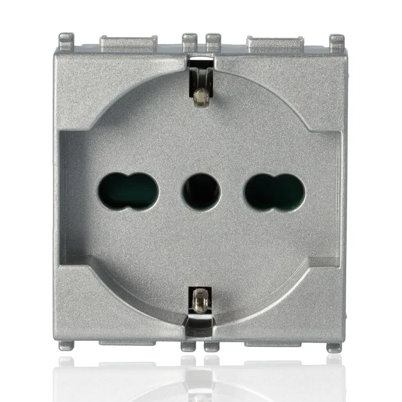 VIMAR 14210.SL - Presa 2P+T 16A universale Silver (Plana)