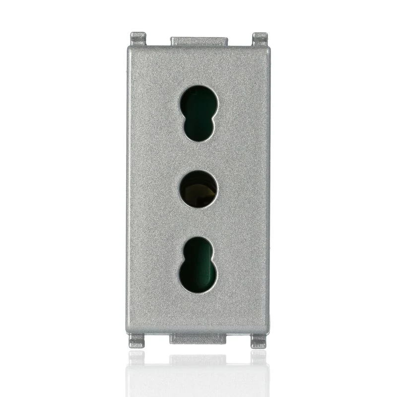 VIMAR 14203.SL - Presa bipasso 2P+T 16A P17/11 Silver (Plana)