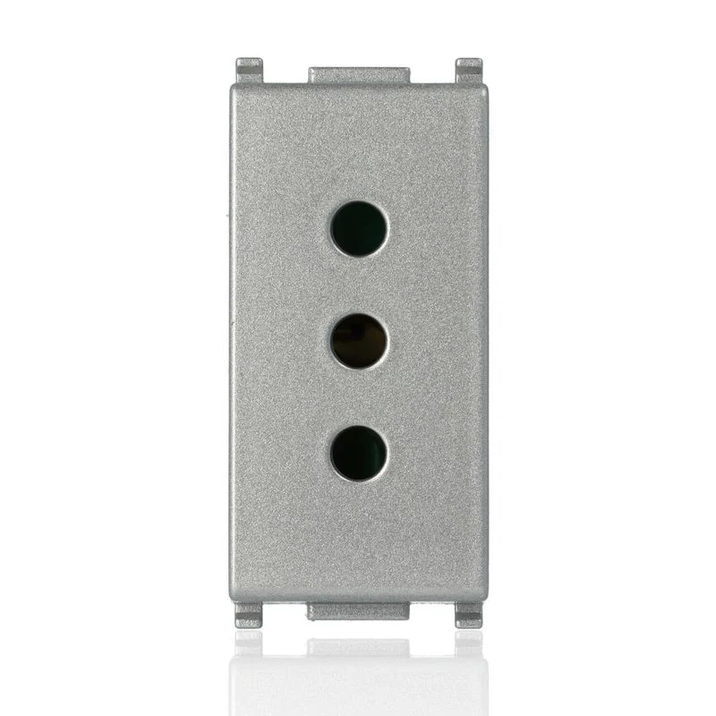VIMAR 14201.SL - Presa 2P+T 10A P11 Silver (Plana)