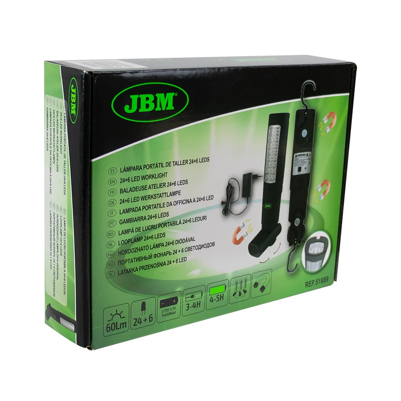 LAMPADA LED PORTATILE ARTICOLATA CON DOPPIO MAGNETE - 60LM 51889 JBM