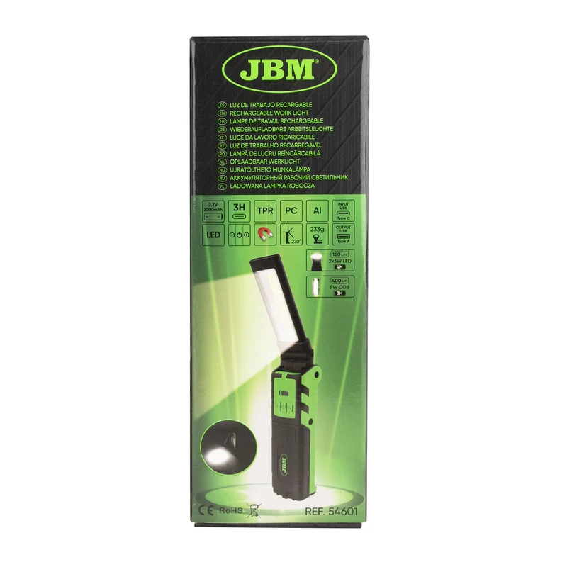 LAMPADA LED REGOLABILE ARTICOLATA CON BASE MAGNETICA - 400LM 54601 JBM