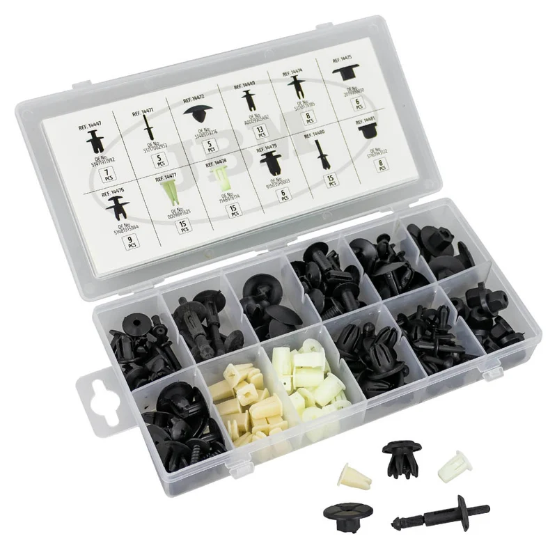 ASSORTIMENTO DI 112 PZ. CLIP PER TAPPEZZATURA BMW MINI 53720 JBM