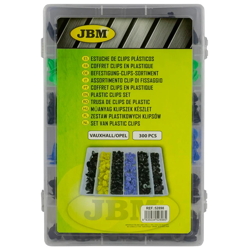 ASSORTIMENTO CLIP DI FISSAGGIO VAUXHALL/OPEL 300 PEZZI 52898 JBM