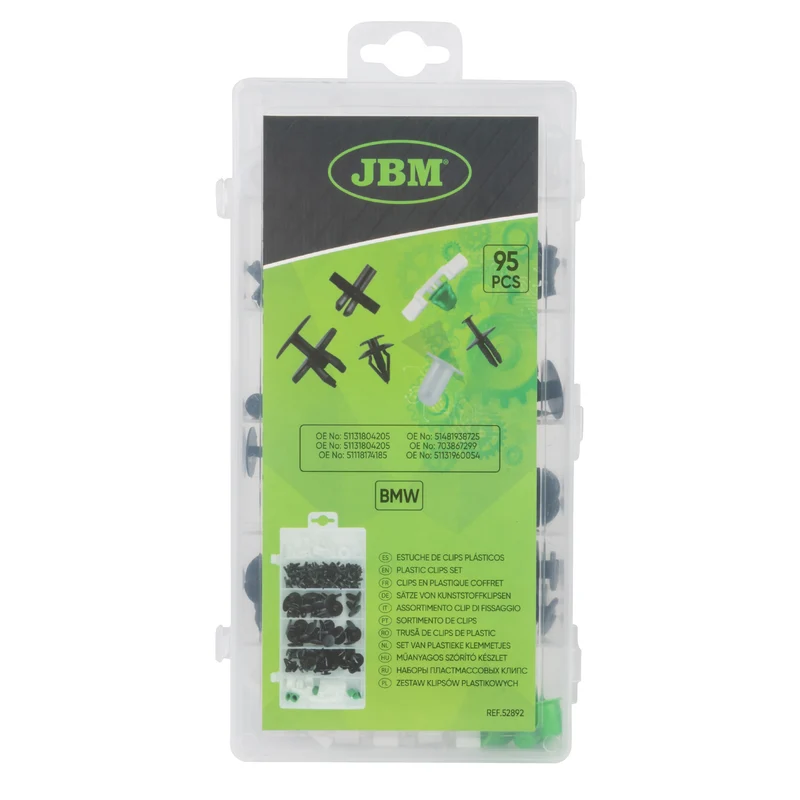 ASSORTIMENTO CLIP DI FISSAGGIO PER BMW 95 PEZZI 52892 JBM