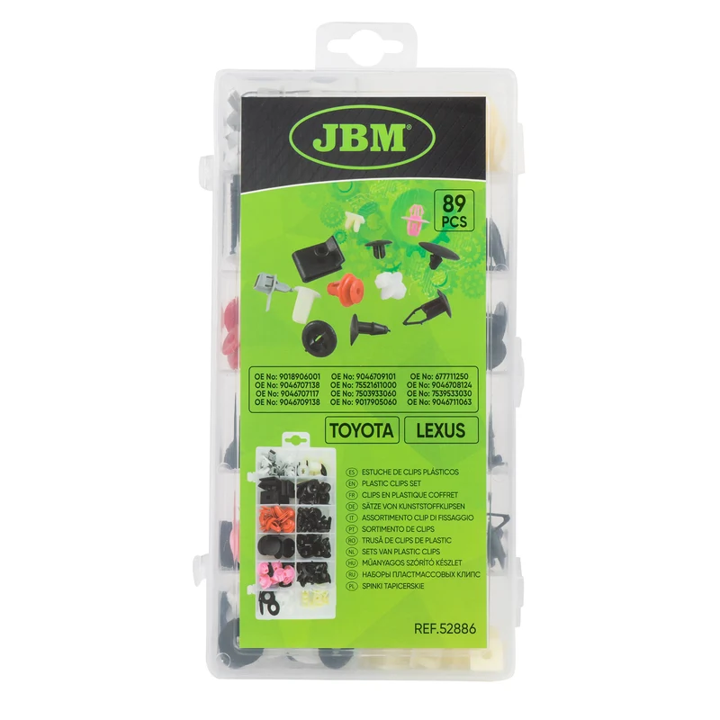 ASSORTIMENTO CLIP DI FISSAGGIO PER TOYOTA / LEXUS 89 PEZZI 52886 JBM