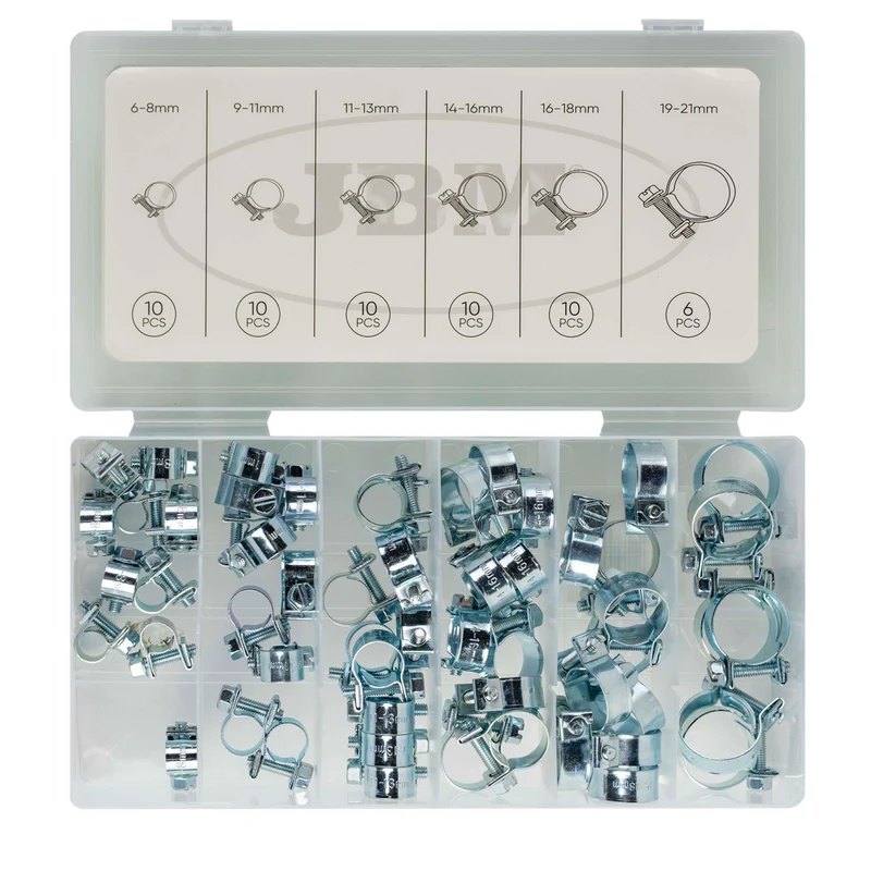 SCATOLA DI FASCETTE MINI PER TUBI FLESSIBILI 56 PEZZI 54935 JBM