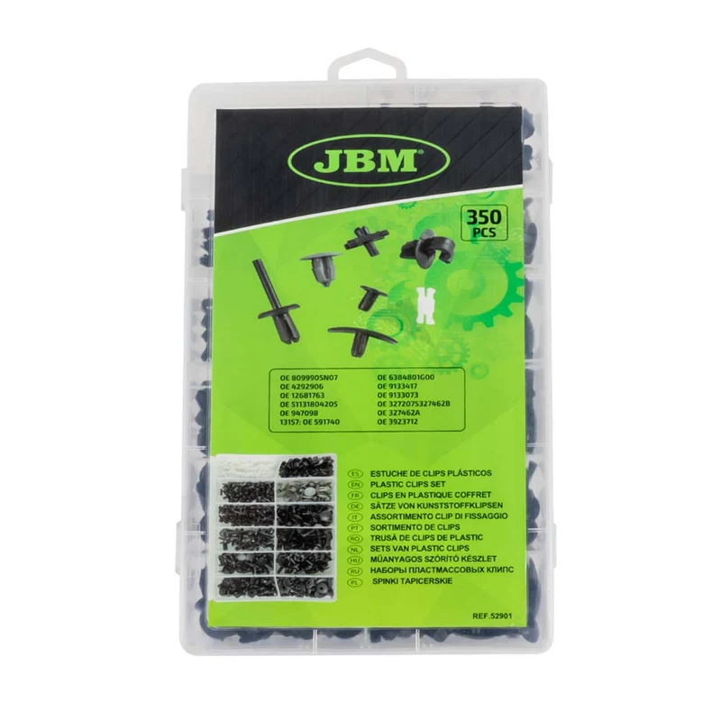 ASSORTIMENTO CLIP DI FISSAGGIO PER VOLVO 350 PEZZI 52901 JBM