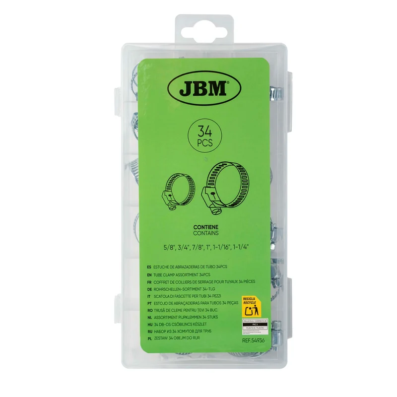 SCATOLA DI FASCETTE PER TUBI 34 PEZZI 54936 JBM