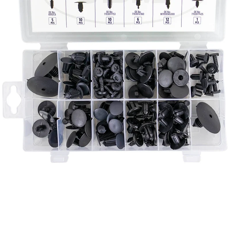ASSORTIMENTO DI 109 PZ. CLIP PER TAPPEZZATURA RENAULT DACIA 53712 JBM