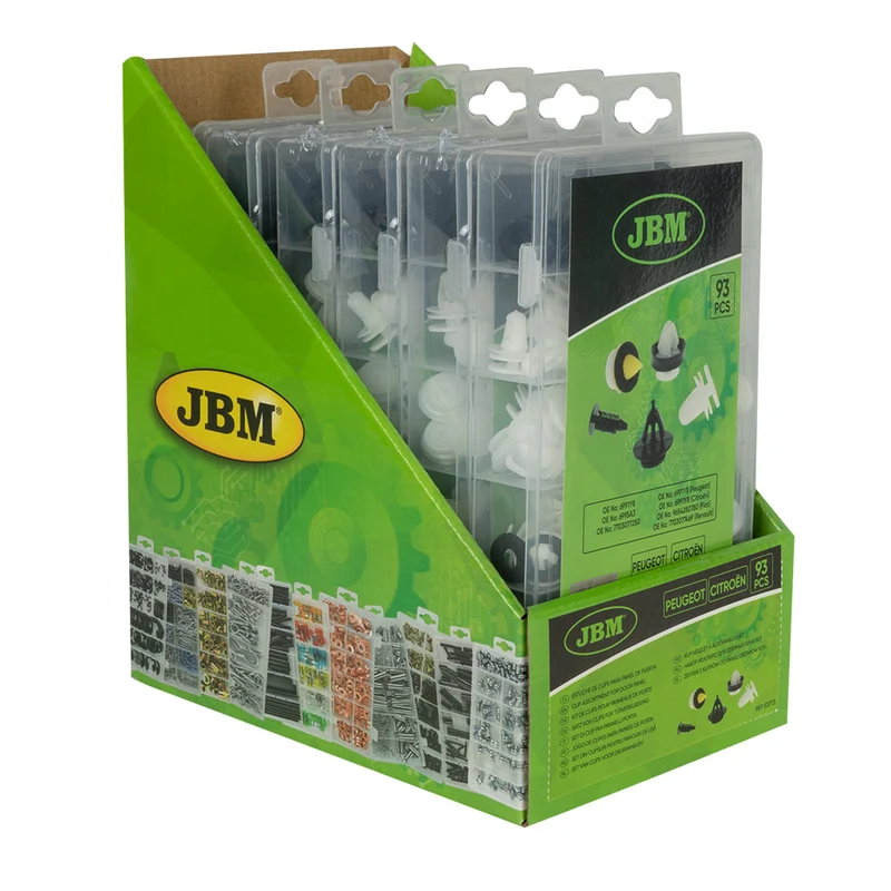 ASSORTIMENTO DI 93 PZ. CLIP PER PANNELLI PORTA PEUGEOT/CITROËN 53713 JBM