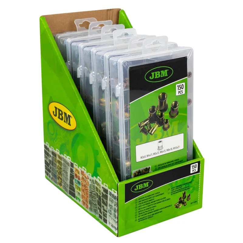 ASTUCCIO DI DADI A RIVETTO CON ZIGRINATURA IN ZINCO 53360 JBM