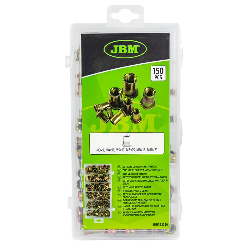 ASTUCCIO DI DADI A RIVETTO CON ZIGRINATURA IN ZINCO 53360 JBM