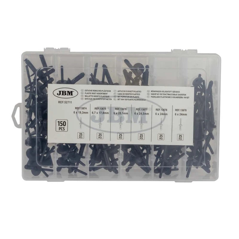 KIT DI 150 RIVETTI IN PLASTICA 52711 JBM