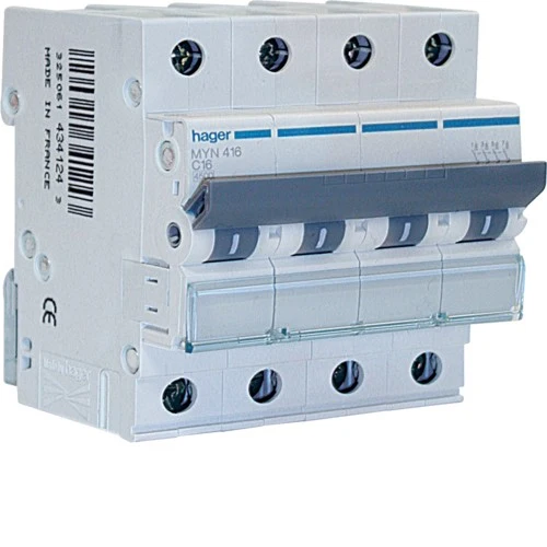 Interruttore Magnetotermico Hager 4P Curva C 4,5kA 6-63A – Serie MYN