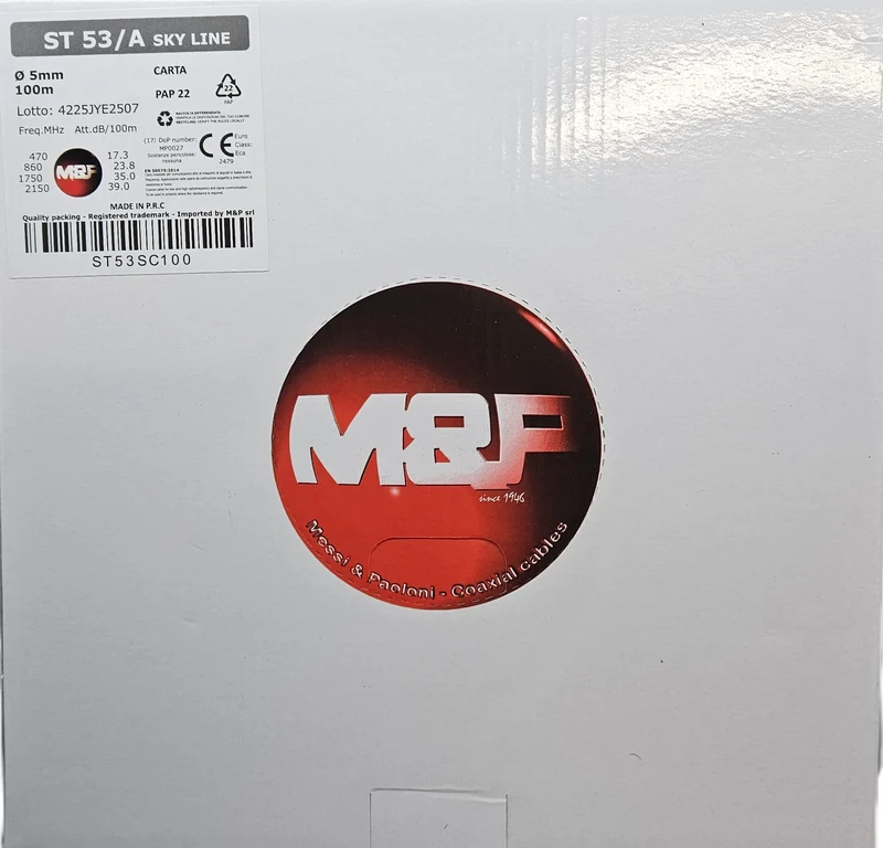 Cavo Coassiale per Antenna e Parabola 5mm M&P 100m