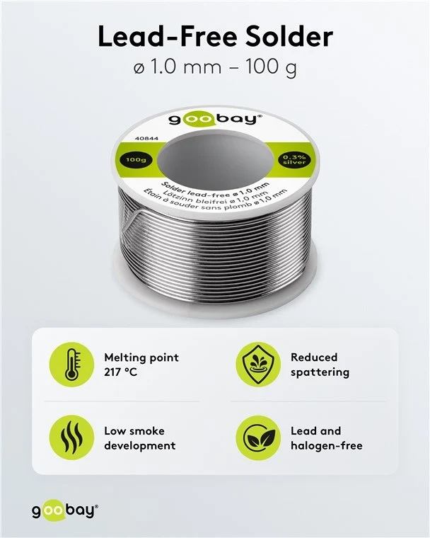 Stagno per saldatura senza piombo, ø 1,0 mm, 100 g