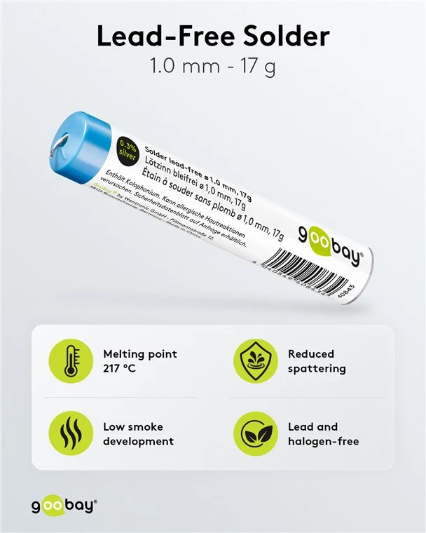 Stagno per saldatura senza piombo, ø 1,0 mm, 17g