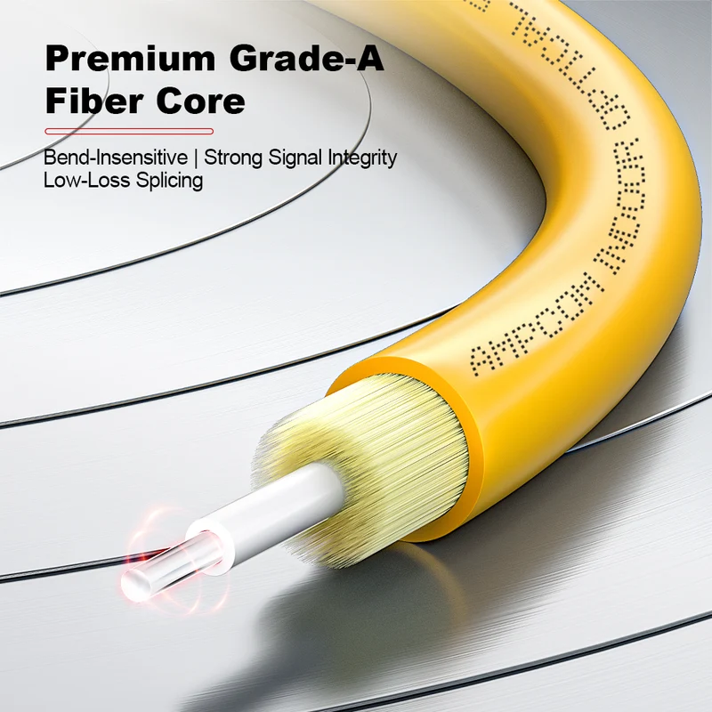 AMPCOM LC to SC SMF 9/125μm Single Mode (OS2) Simplex Fiber Optic Patch Cable, LSZH OFNR 2.0mm Jacket