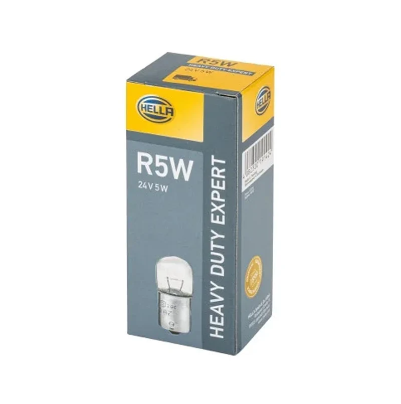Hella Heavy Duty 24v 5w Small Single Tail Light Bulbs / BA15S / Pack of 10