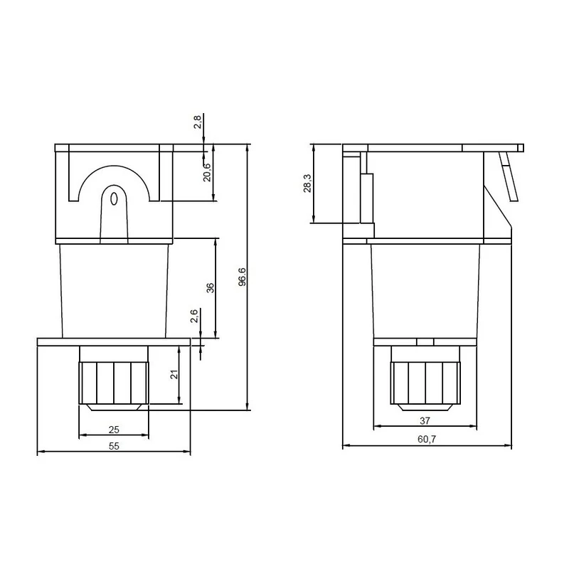 Presa per rimorchio in linea / 7 pin / 12v