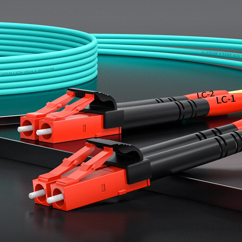 AMPCOM OM3 50/125μm LC to SC Multimode Duplex Fiber Optic Cord, LSZH 2.0mm Jacket