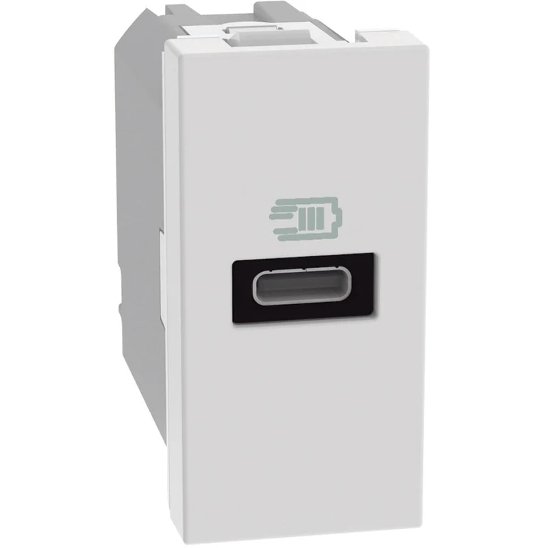 Presa usb BTicino MatixGo bianco singola tipo c 20w con power delivery JW4192C