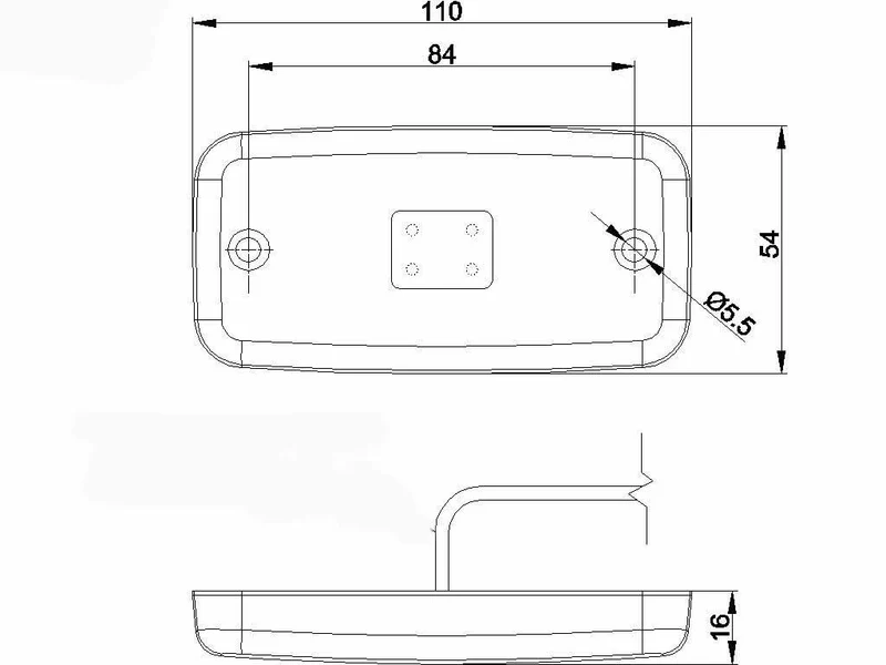 Rectangular LED Marker Lights for Trailers