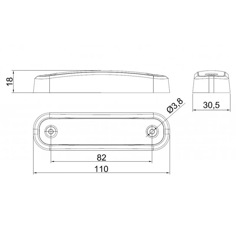 Neon Effect LED Marker Light with Transparent Gasket / Red