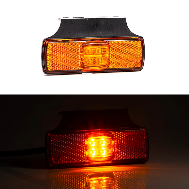 Slimline Amber Side Marker Lamp with Horizontal Bracket