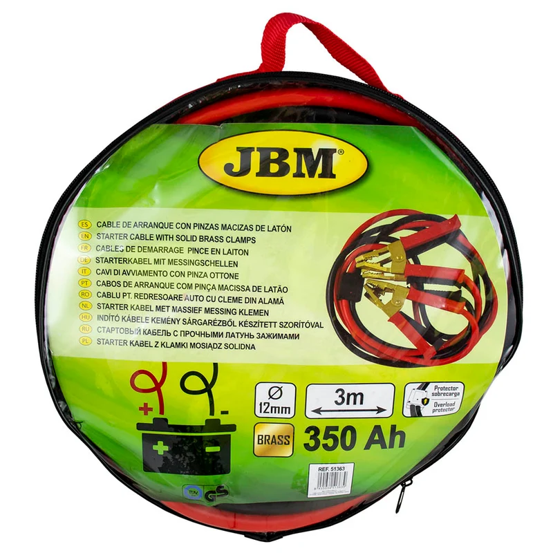 CAVO DI AVVIAMENTO 35MM2 X2 / 3M CON PINZE IN OTTONE MASSICCIO 51363 JBM