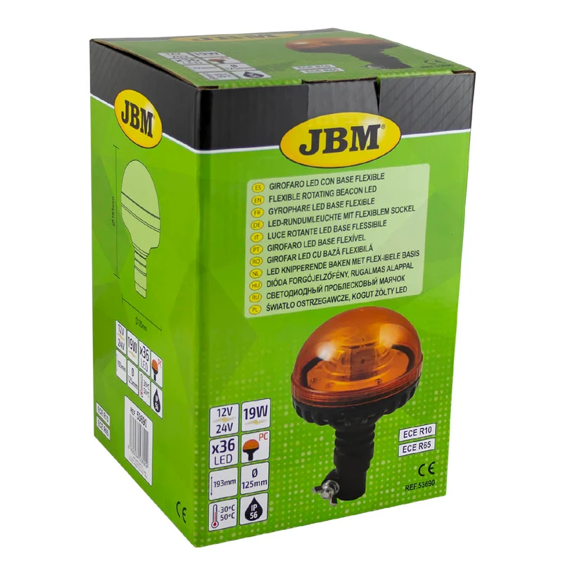 LUCE ROTANTE LED 12-24V BASE FLESSIBILE 53690 JBM