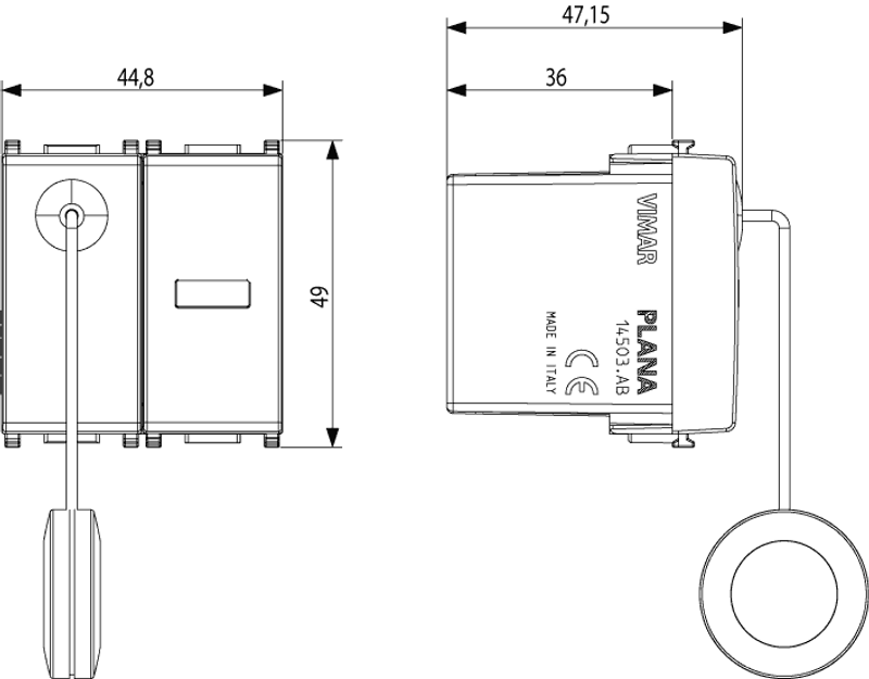 VIMAR 14503.AB - Pulsante chiamata tirante antibatterico
