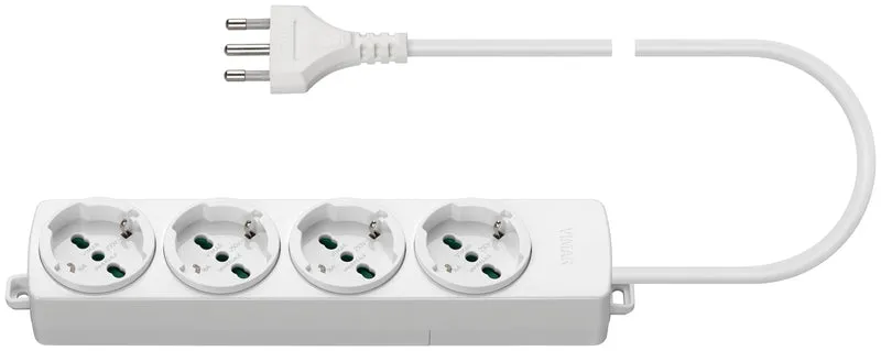 VIMAR 01292.CC.B - Presa multipla 4 universale, cavo 2mt bianco