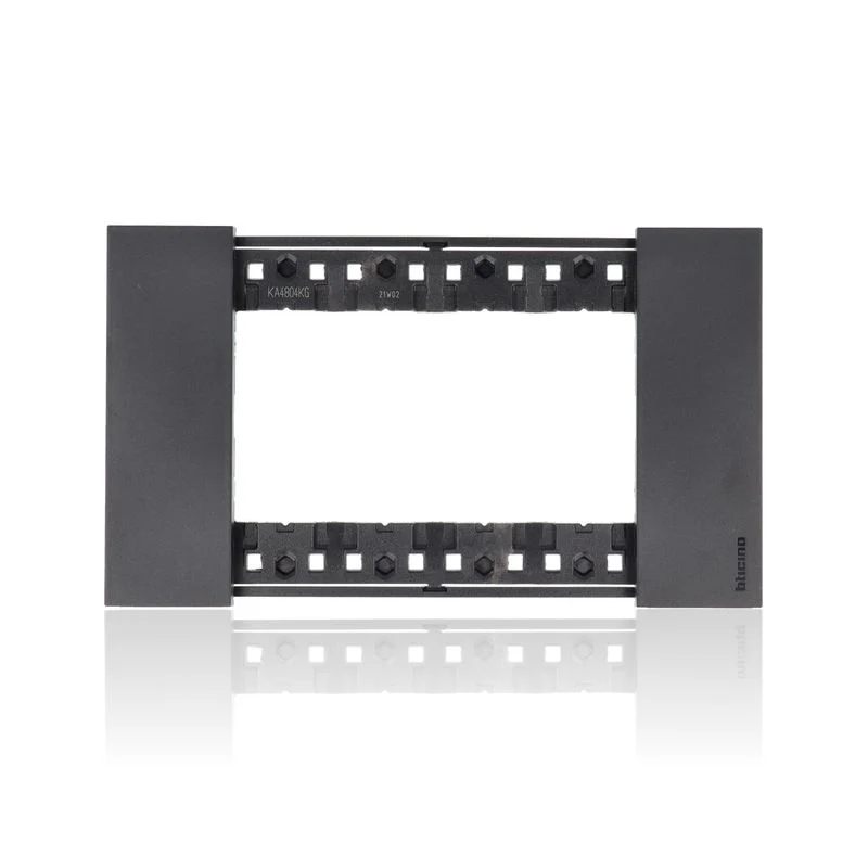 BTICINO KA4804KG - Placca 4 Moduli - Nero - Now