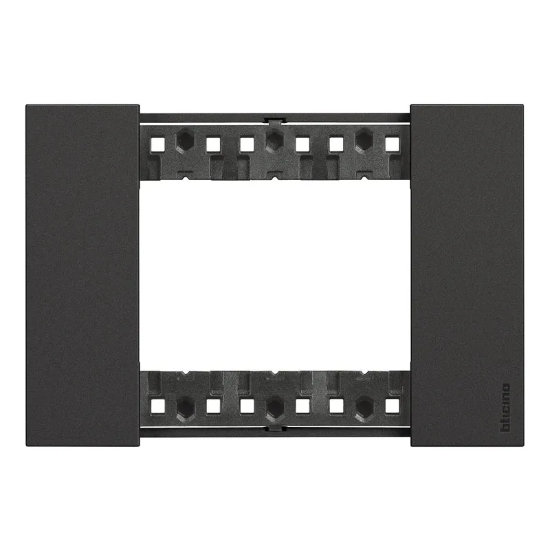 BTICINO KA4803KG - Placca 3 Moduli - Nero - Now
