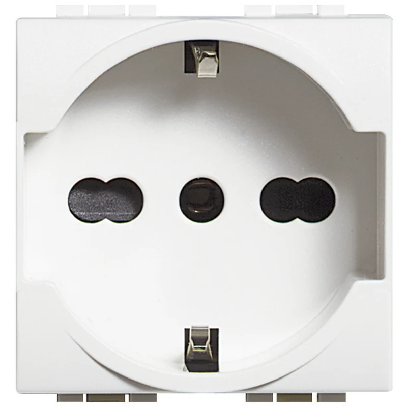 BTICINO N4140/16 - Presa Standard Tedesco E Bipasso 10/16A 250 V Ac - Bianco - LivingLight