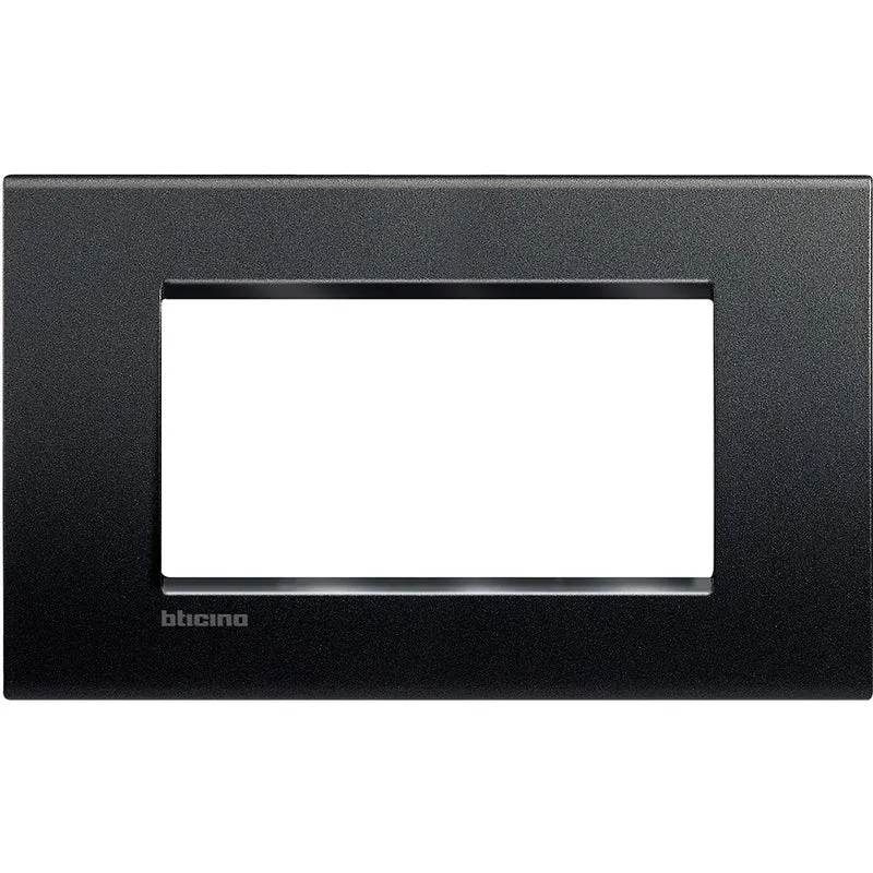 BTICINO LNA4804AR - Placca Quadra 4 Moduli - Antracite - LivingLight