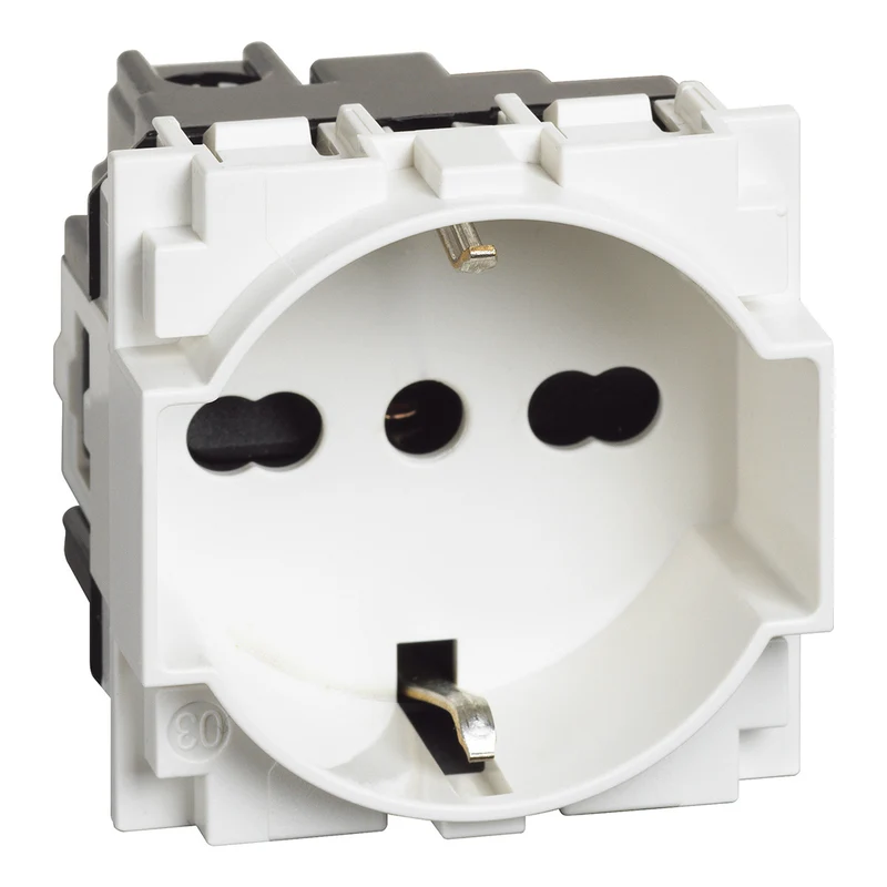 BTICINO KW4140A16 - Presa Standard Tedesco E Bipasso 10/16A 250 V Ac - Bianco - Now