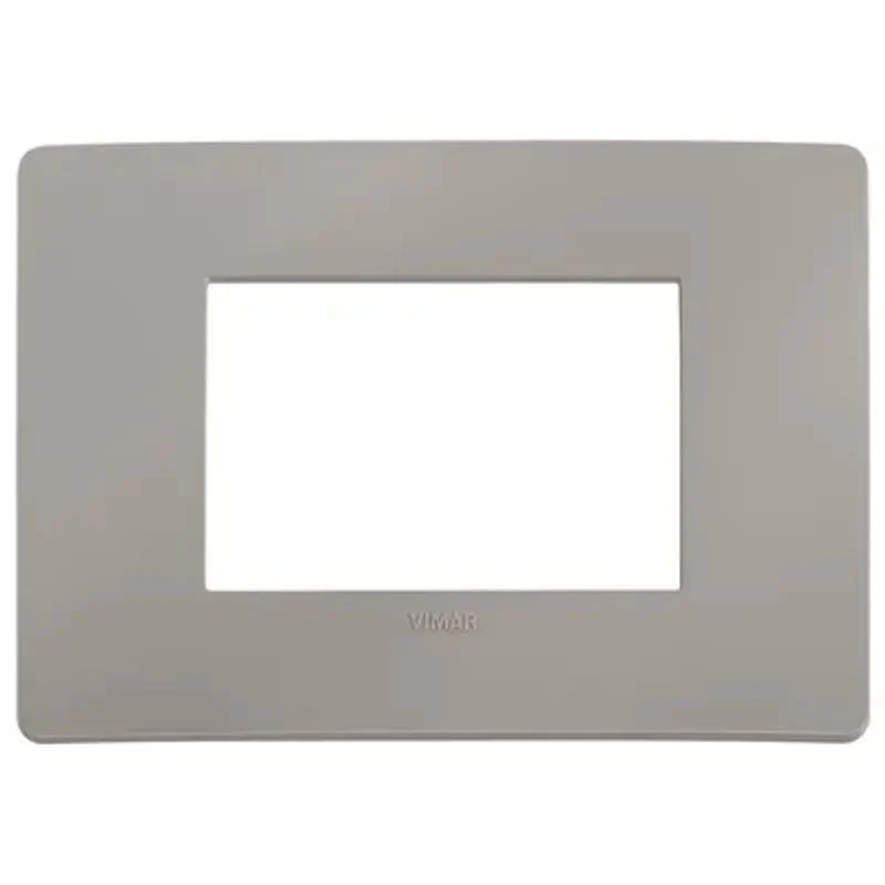 VIMAR 14653U.14 - Placca Plana Up 3 Moduli Grigio Cemento Matt