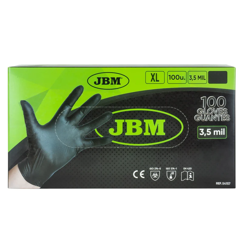 Guanti nitrile JBM neri conf.1000pz