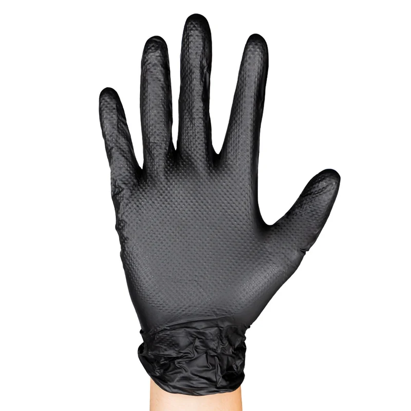 Guanti nitrile diamantati JBM neri conf.1000pz