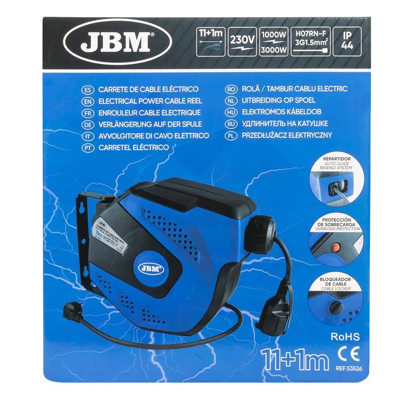 AVVOLGITORE DI CAVO ELETTRICO 12M 53526 JBM