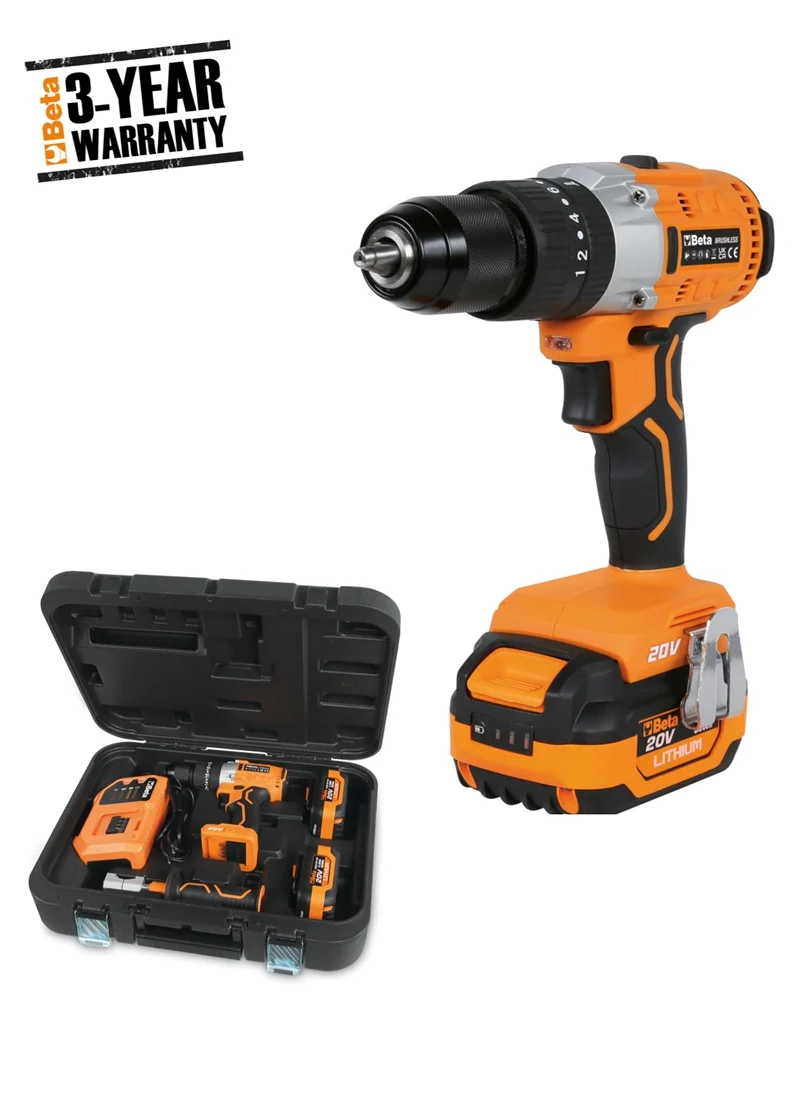 Kit trapano avvitatore a percussione 20V BRUSHLESS Beta 1972/K20V-13BMC