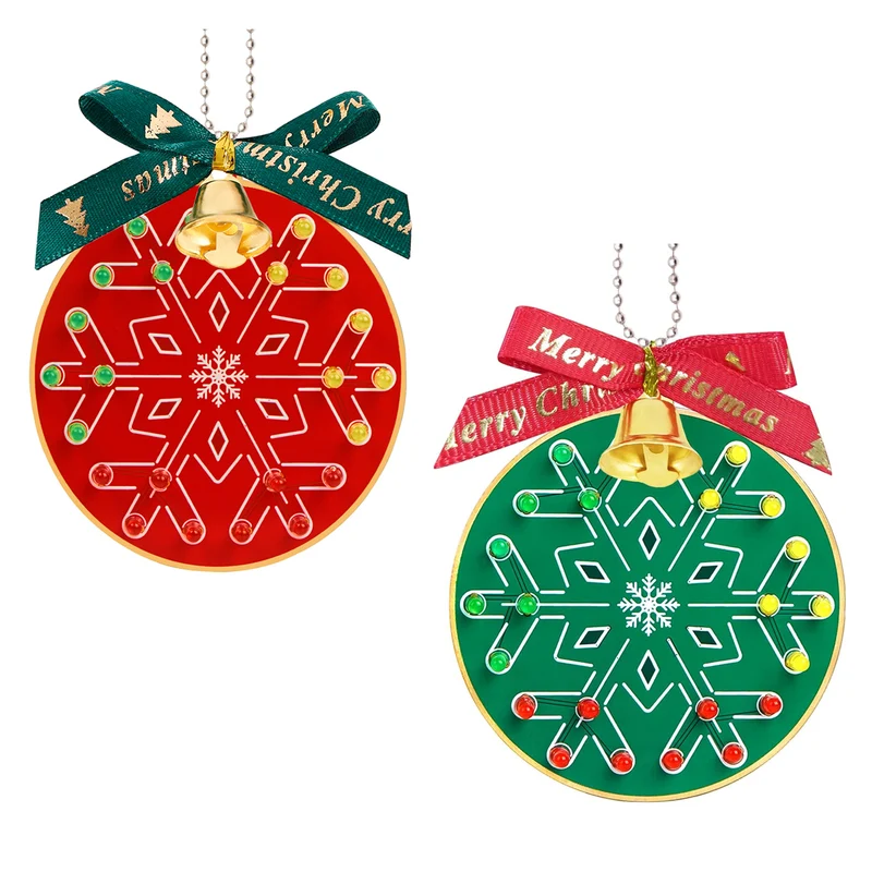 2pcs Learn to Solder Kit Christmas Soldering Kit for Beginners: DIY Flashing LED Tree & Snowflake Decoration Soldering Kit，Fun Electronic Project Kit for School and Home Teaching Learning
